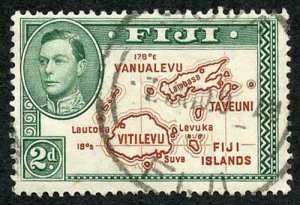 Fiji SG253a 1938 KGVI 2d Die 1 Variety Extra Line fine used