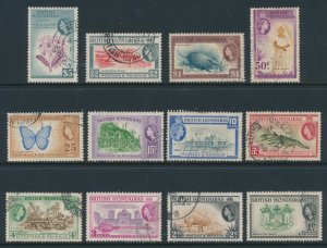 British Honduras QE II 1953-62  SG 179-190 Full Set used