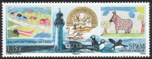 ST PIERRE & MIQUELON 2012 Lighthouse and Puffins; Scott 959; MNH