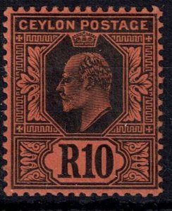 CEYLON SG300 1910 10r BLACK ON RED VLMM (d)