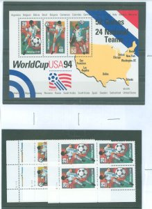 United States #2834-2837 Mint (NH) Plate Block (Soccer)