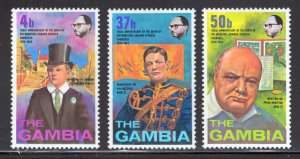 Gambia 1974 Sc#306/308 SIR WINSTON CHURCHILL Set (3) MNH
