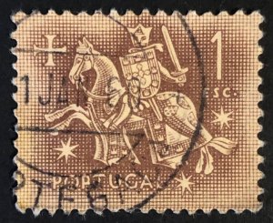 Portugal 1 brown   , stamp ge6 used nice perf. Fine condition