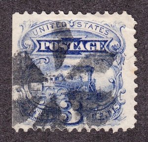 US 114 3c Locomotive Used with Rosette Fancy Cancel