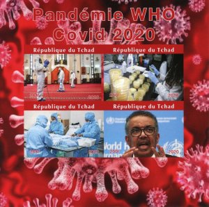 Chad Medical Stamps 2020 MNH Corona Pandemic WHO World Health Org 4v IMPF M/S