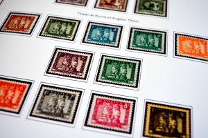 COLOR PRINTED INDOCHINA 1889-1949 STAMP ALBUM PAGES (35 illustrated pages)