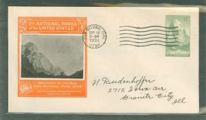 US 747 1934 8c Zion (part of the National Park series) on an addressed first day cover with an Ioor cachet.