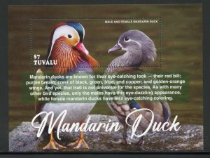 TUVALU  2023 MANDARIN DUCK SOUVENIR SHEET MINT NH