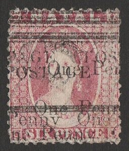 NATAL 1877 'POSTAGE One Penny' on QV Chalon 6d rose, error FOUR TIMES!