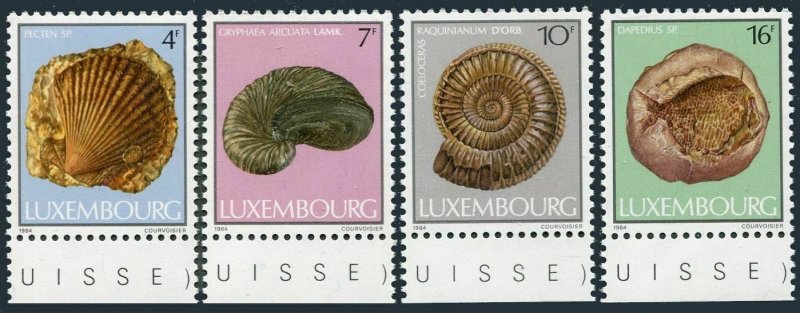 Luxembourg 714-717,MNH.Michel 1107-1110. Marine Life,Fossils-shells,1984.