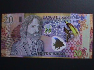 ​AFRICA- 2013-BANK OF KAMBERRA POLYMER-$20 NOTE-UNC- WITH HOLOGRAM FISH-VF