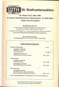 59. Loth-Briefmarken-Auktion: Internationale Briefmarkena...