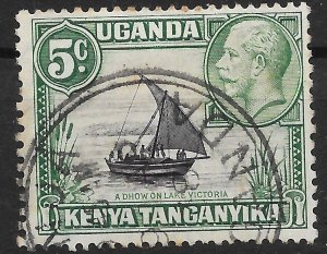 KENYA, UGANDA & TANGANYIKA SG111ba 1937 5c BLACK & GREEN p13x12 TYPE II USED