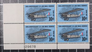 Scott C74 - 10 Cents 50th Anniversary MNH Plate Block Of 4 UL 29678 SCV - $1.30 