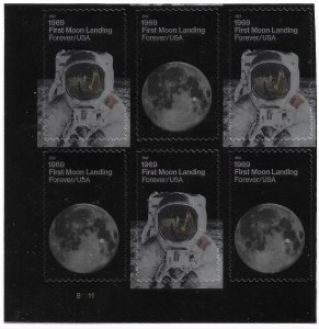 US #5399-5400 MNH Plate Block of 6. First Moon Landing - 1969.  Very nice.