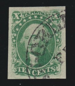 US 1851 15 10c Washington Type III Used w/PSE Cert Graded '95' XF-SUP SMQ $650