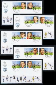 ISRAEL 2011 FOOTBALL SOCCER LEGENDS SPECIAL 5 FDC GOALKEEPER COACH NEW