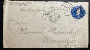 1906 Ponce Puerto Rico Usa Postal Stationery Cover To Munich Germany