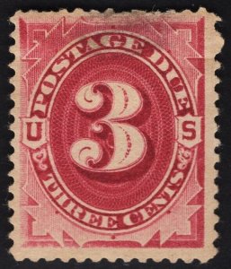 US# J24 3c Bright Claret Postage Due MINT Hinged SCV $67.50