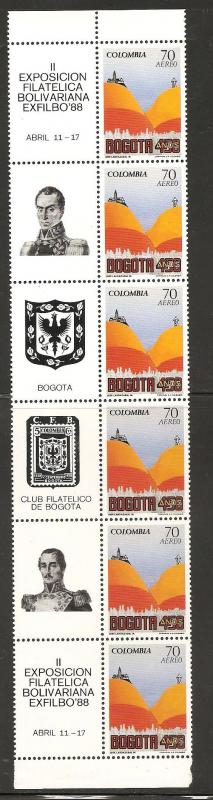 O)1988 COLOMBIA, BOLIVARIAN EXPOSURE BOGOTA 450 YEARS,BLOCK 