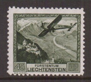 Liechtenstein  #C5  MH  1930  airplane 45rp
