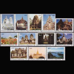 ST.VINCENT 1993 - Scott# 1929-40 Bangkok Temples Set of 12 NH