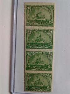 SCOTT # RB 20 MINT NEVER HINGED REVENUE STAMP VERTICAL STRIP OF 4 PRINTED 1898 !