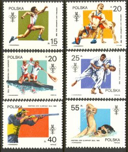 POLAND 1988 SEOUL KOREA OLYMPICS Set Sc 2855-2860 MNH