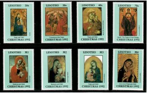 Lesotho 1992 - Christmas Art - Set of 8 Stamps - Scott #927-34 - MNH