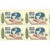 1975 World Peace Through Law Block of 4 10c Postage Stamps, Sc#1576, MNH, OG