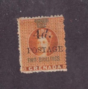 GRENADA # 32 VF-MH SURCHARGED 4d 2sh QUEEN VICTORIA CAT VALUE $50 