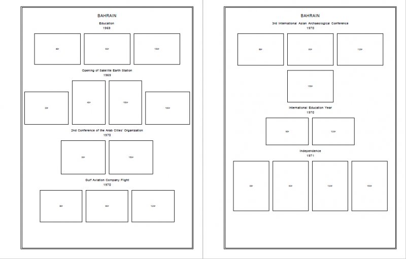 BAHRAIN STAMP ALBUM PAGES 1933-2011 (105 PDF digital pages)