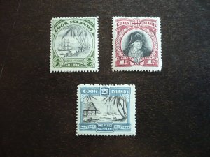 Stamps - Cook Islands - Scott# 91,92,94 - Mint Hinged Part Set of 3 Stamps