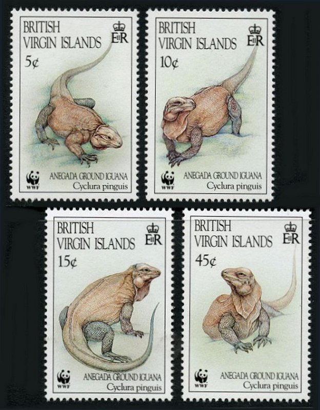 BRITISH VIRGIN ISLANDS SC#791-794 WWF Anegada Ground Iguana (1984) MNH