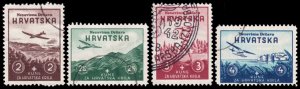 Croatia Scott B7-B10 (1942) Used F-VF Complete Set, CV $7.60 Q