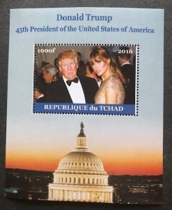 Chad 2016, Donald & Melania Trump, MNH, Souvenir Sheet..