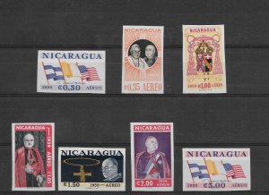 NICARAGUA 1959  VISIT OF CARDINAL SPELLMAN TO MANAGUA IMPERFORATED SET MINT NH