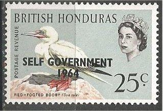 BRITISH HONDURAS, 1964, MNH 25c, SELF GOVERNMENT, Scott 186