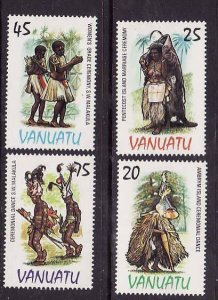 Vanuatu-Sc#384-7- id9- unused NH set-Ceremonial Costumes-1985-