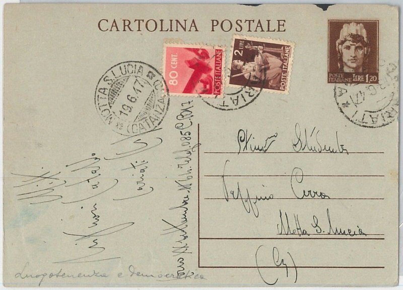 57193 -  INTERO POSTALE della LUOGOTENENZA C124 usato in periodo REPUBBLICA 1947