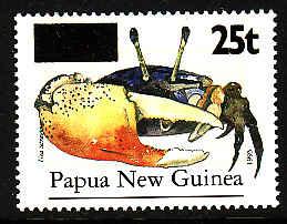 Papua New Guinea:SC#939B-unused-NH-65t Crab surcharged 25t-