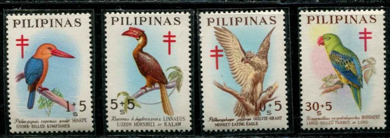 Philippines SC# B32-5  (set 4) Native Birds MNH w/ mounts