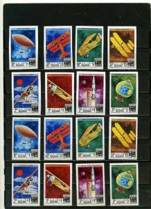 MANAMA 1971 AVIATION/SPACE 2 SETS OF 8 STAMPS PERF. & IMPERF. MNH