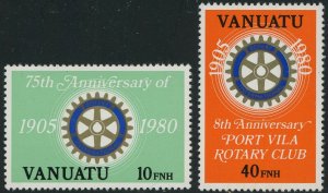 Vanuatu #293-294 Rotary Club 75th Anniversary Postage Stamps 1980 Mint LH
