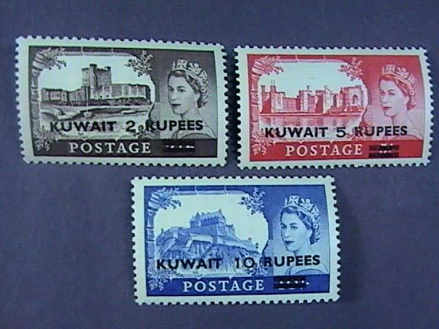 KUWAIT # 117-119-MINT/NEVER HINGED-COMPLETE SET---QEII---1955