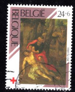 Belgium #B1080, The Good Samaritan semi-postal, postally used CV $2.10