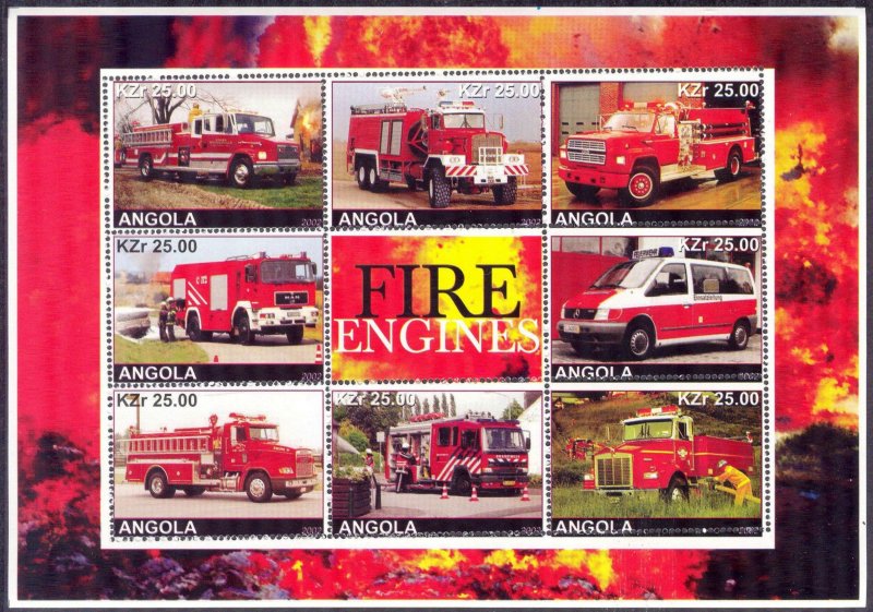 Angola 2002 Fire Trucks MNH Private