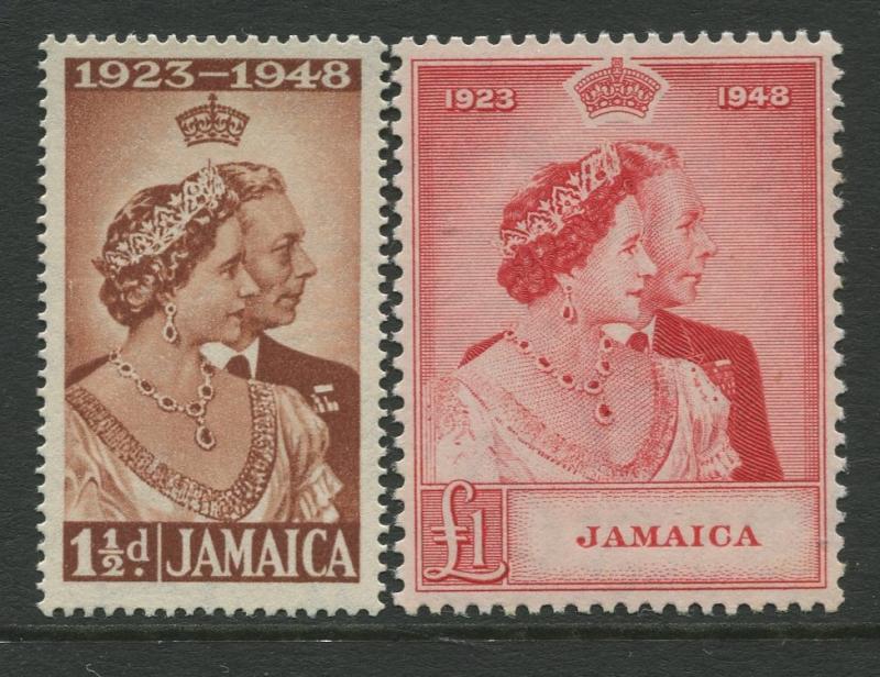 Jamaica - Scott 138-139-Silver Wedding Issue -1948 -MNH-Set of 2 Stamps