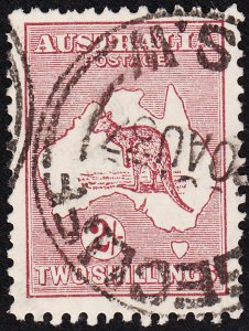 Australia 1929-30 used Sc #99 2sh Kangaroo and Map, maroon