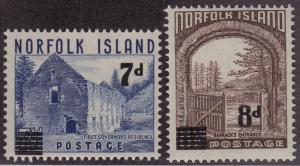 NORFOLK ISLAND MNH Scott # 21-22 Surcharges (2 Stamps) (5)